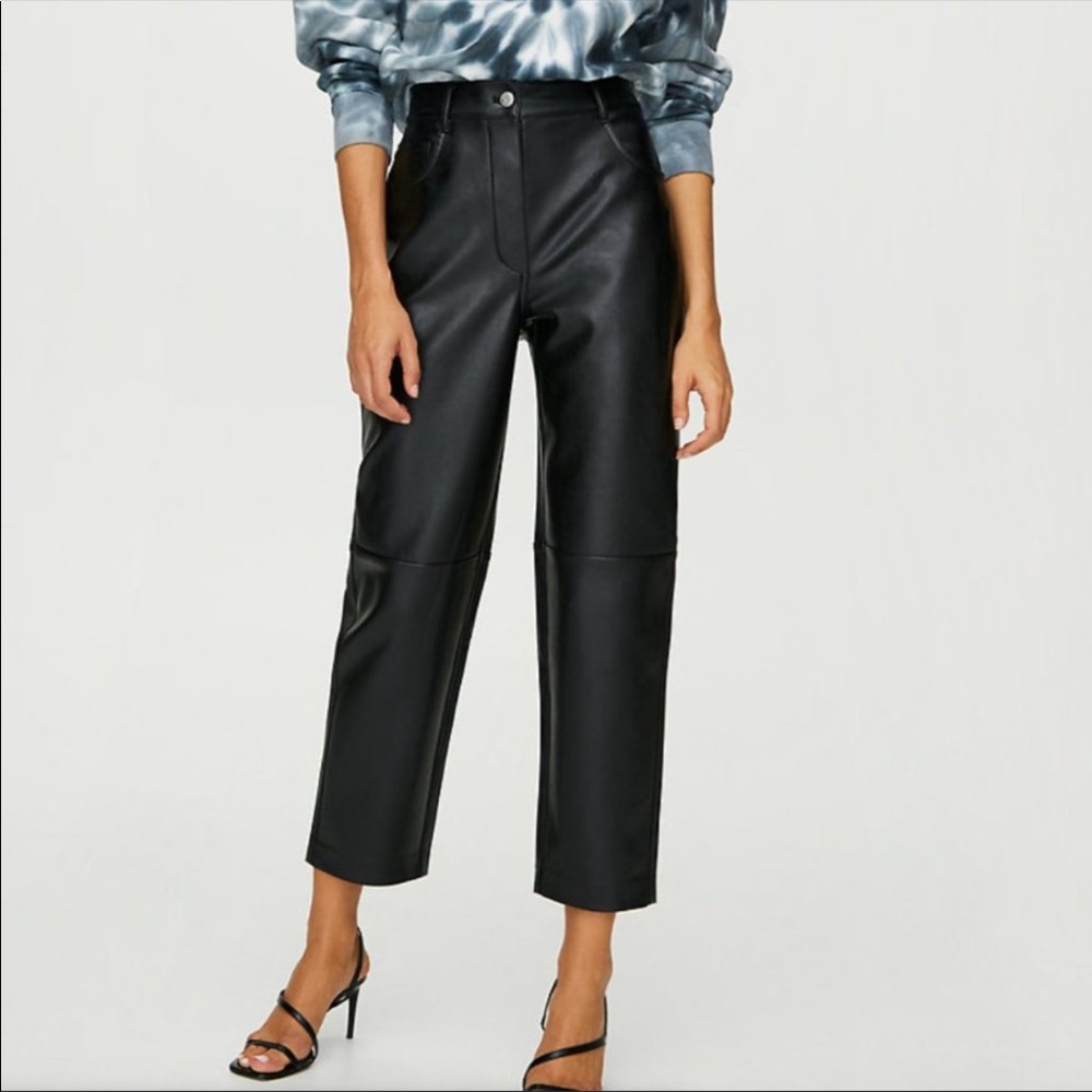 Aritzia Wilfred Oracle Black Vegan Leather Pants
